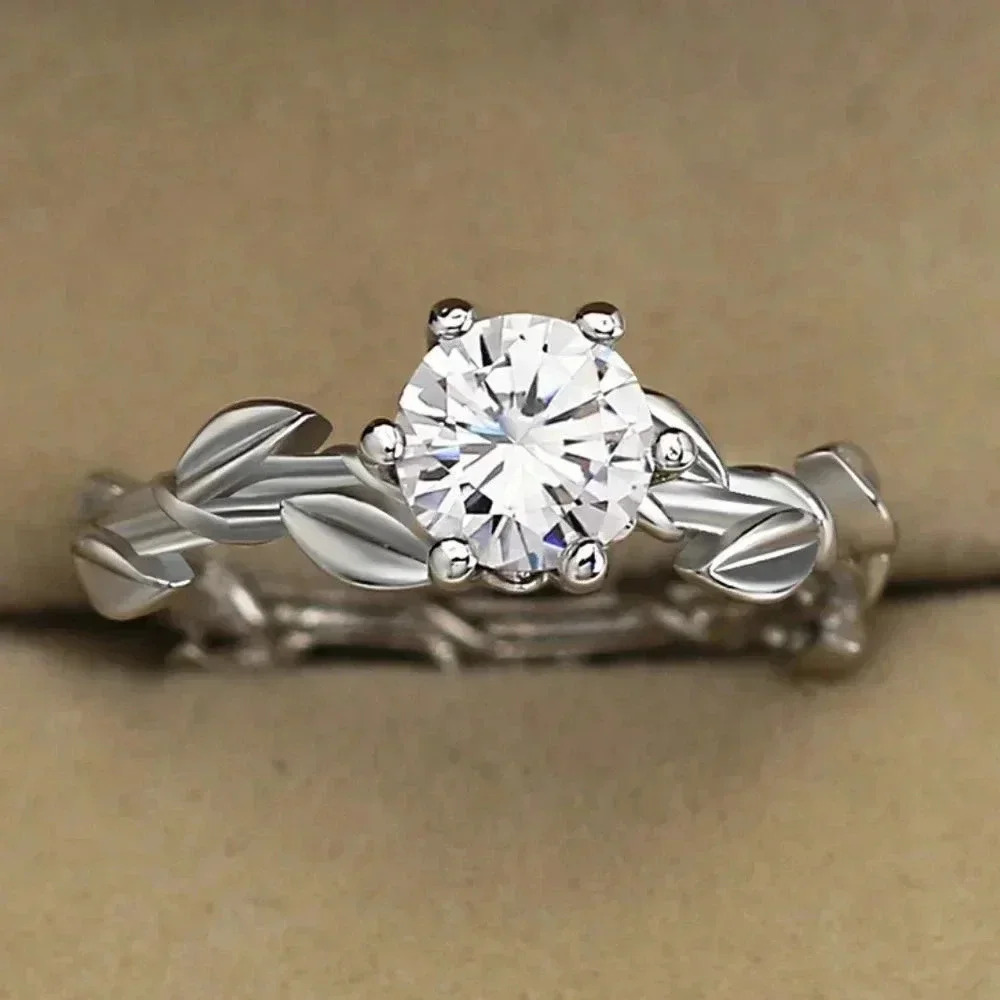 💎Lovely 925 Silver Plated Fashion Bijoux Leaf Ring For Woman, GPMB1506
